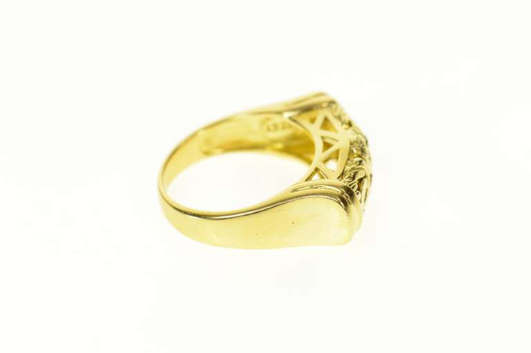 18K Yellow Gold Byzantine Chain Knot Squared Statement Band Ring