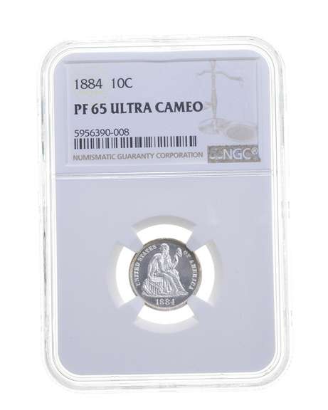 PF65 UCAM 1884 Seated Liberty Dime - Graded NGC