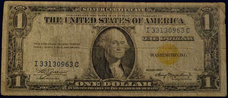 Series 1935A $1 Silver Certificate, World War II North Africa Note