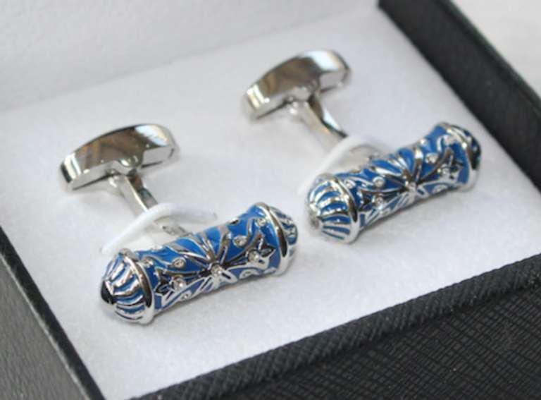 Handsome Pair Designer Style Cufflinks By Carelli