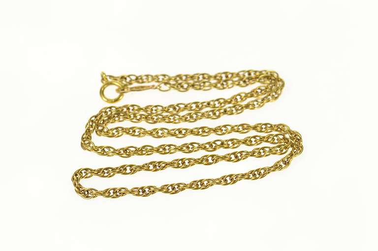 14K Yellow Gold 2.0mm Retro Rolling Cable Link Rope Chain Necklace