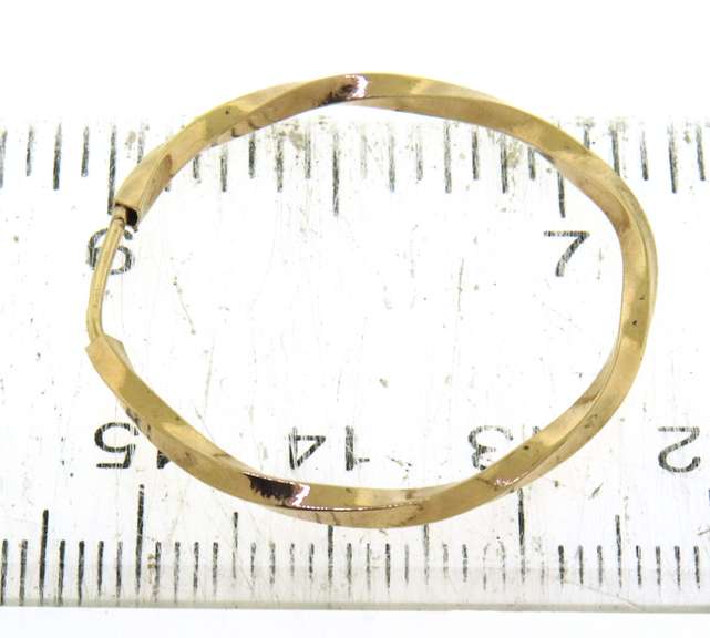 Popular Yellow Gold Twisted Endless Hoop Earrings