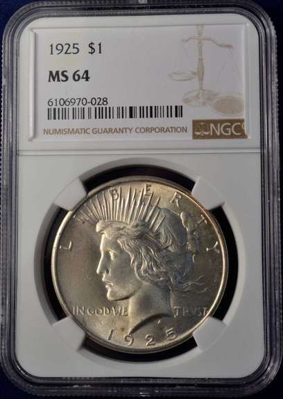 1925 Peace Silver Dollar NGC MS64