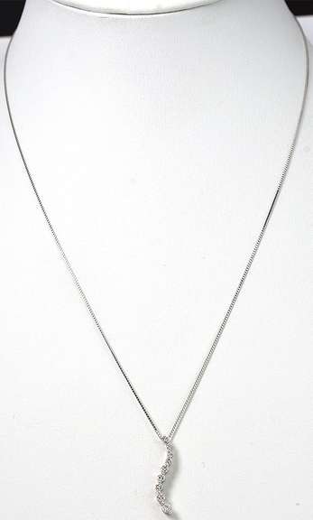 Precious 1/5CTW Diamond Journey-Style Necklace in White Gold
