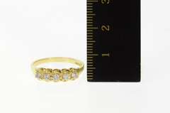 14K Yellow Gold Five Stone Classic Travel Wedding Band Ring