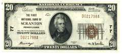 Crisp AU+ 1929 Series $20 National of Scranton, PA (77)