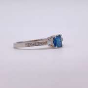 14kt Gold, Blue & White Diamond Cocktail Ring