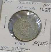 Sweden: 1967 Silver 1 Krona