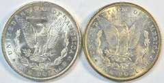 Nearly Gem BU 1884-O & 1899-O Morgan Silver Dollars