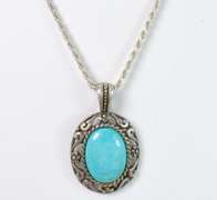 Lovely Turquoise Necklace in Sterling Silver