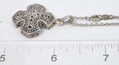 Detailed Cross Necklace in Sterling Silver