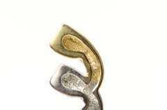 10K Yellow Gold Two Tone Diamond Twist Spiral Classic Pendant