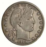 1910-S Barber Half Dollar - Circulated