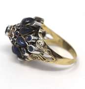 Beautiful Yellow Gold Thai Sapphire Princess Ring