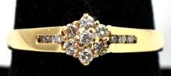 Beautiful Flower Cluster Diamond Ring in 14KT Yellow Gold