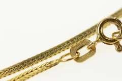 14K Yellow Gold 1.6mm Flat Fancy Chain Squared Link Necklace