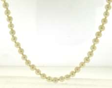 White Fresh Water Pearl Necklace w Gold Clasp