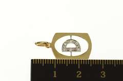 14K Yellow Gold D Monogram Diamond Initial Name Tag Charm/Pendant