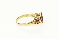 14K Yellow Gold 0.96 Ctw Princess Ruby Diamond Statement Ring