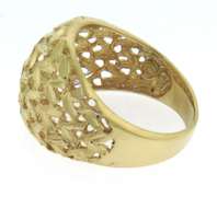 Charming Diamond Cut Dome Yellow Gold Ring