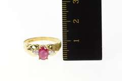 14K Yellow Gold 0.90 Ctw Natural Ruby Diamond Engagement Ring