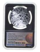 PF70 2020-P Basketball HOF Silver Dollar Kareem Abdul Jabbar Auto NGC