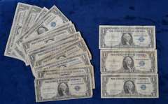 Lot Of 20 Worn/Cull Silver Certificates, Includes 3 Star Notes.