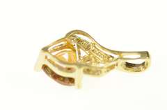 10K Yellow Gold Peach Mystic Topaz Diamond Accent Heart Pendant