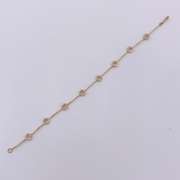 14kt Solid Yellow Gold & Diamond Station Bracelet