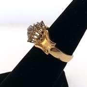 Unique 10kt Yellow Gold Diamond Cluster Ring