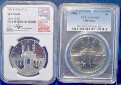 1984-P PCGS MS69 Olympic Dollar And 1984-S Olympics Dollar NGC Gem Proof