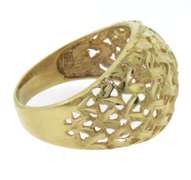 Charming Diamond Cut Dome Yellow Gold Ring