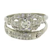 Dazzling Platinum Vintage Wedding Set