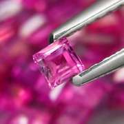 Princess cut! Heated only! 6.93ct Ruby set!