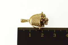 14K Yellow Gold Retro Bouquet Diamond Flower Basket Charm/Pendant