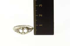 14K White Gold Art Deco Diamond Engagement Setting Ring