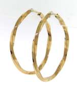 Popular Yellow Gold Twisted Endless Hoop Earrings