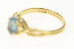 14K Yellow Gold Classic Oval Blue Topaz Solitaire Ring