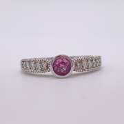 14kt Gold, Pink Sapphire, & Diamond Cocktail Ring