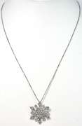 Precious Diamond Snowflake Necklace in Sterling Silver