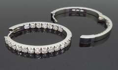 Oval Diamond Inside Out Hoop Earrings in 18k