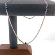 Sterling silver necklace with blue beads