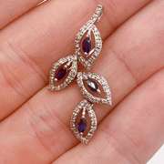 14kt Gold, Blue Sapphire, & Diamond Pendant