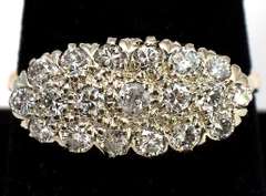 Antique-Style 0.75CTW Diamond Cluster Ring in 14KT 2-Tone Gold