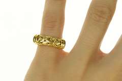 18K Yellow Gold Byzantine Chain Knot Squared Statement Band Ring