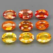 Glittering 9 piece 4.30ct fancy color Sapphire set