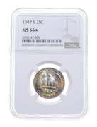 MS66* 1947-S Washington Quarter - Graded NGC