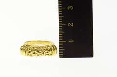 18K Yellow Gold Byzantine Chain Knot Squared Statement Band Ring