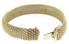 Eye Catching Wide Woven Yellow Gold Bracelet
