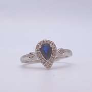 14kt Gold, Blue Sapphire, & Diamond Cocktail Ring